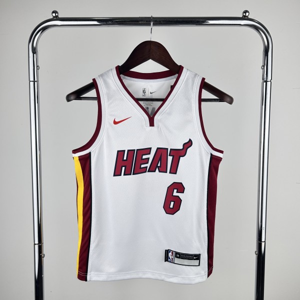 2023 Miami Heat JAMES #6 Kids NBA Jersey
