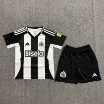 24/25 Newcastle Home Kids Soccer Jersey+Shorts