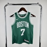 2023 Boston Celtics Green BROWN #7 Kids NBA Jersey