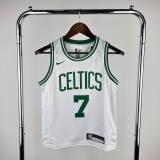 2023 Boston Celtics White BROWN #7 Kids NBA Jersey