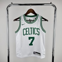 2023 Boston Celtics White BROWN #7 Kids NBA Jersey