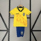 1994 Brazil Home Kids Retro Soccer Jersey+Shorts