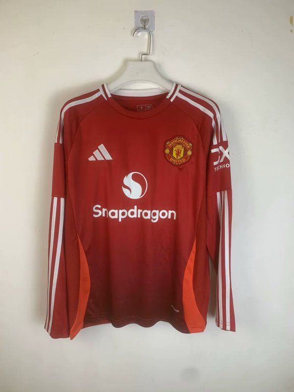 24/25 Man United Home Adult LS Soccer Jersey