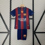 2014-2015 Barcelona Home Kids Retro Soccer Jersey+Shorts