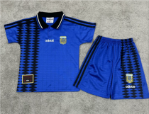 1994 Argentina Away Kids Retro Soccer Jersey+Shorts