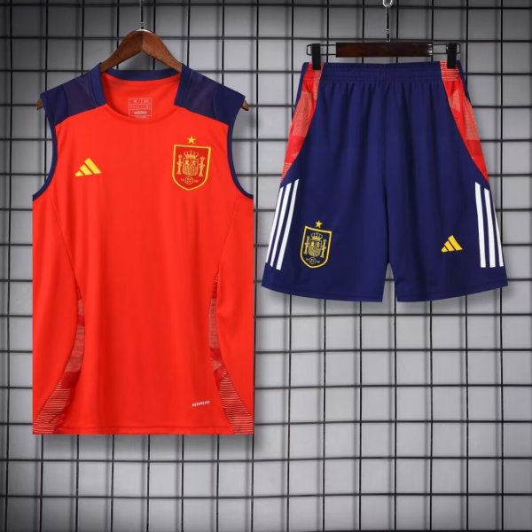 24/25 Spain Adult Sleeveless Jersey+Shorts Suit