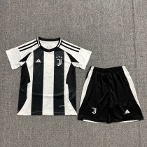 24/25 Juventus Home Kids Soccer Jersey+Shorts