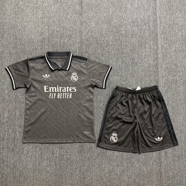 24/25 Real Madrid Third Kids Soccer Jersey+Shorts