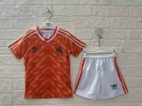 1988 Netherlands Home Kids Retro Soccer Jersey+Shorts