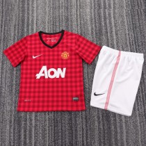 2012-2013 Man United Home Kids Retro Soccer Jersey+Shorts