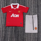2010-2011 Man United Home Kids Retro Soccer Jersey+Shorts