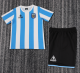 1986 Argentina Home Kids Retro Soccer Jersey+Shorts