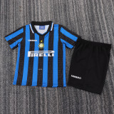 1997-1998 Inter Milan Home Kids Retro Soccer Jersey+Shorts