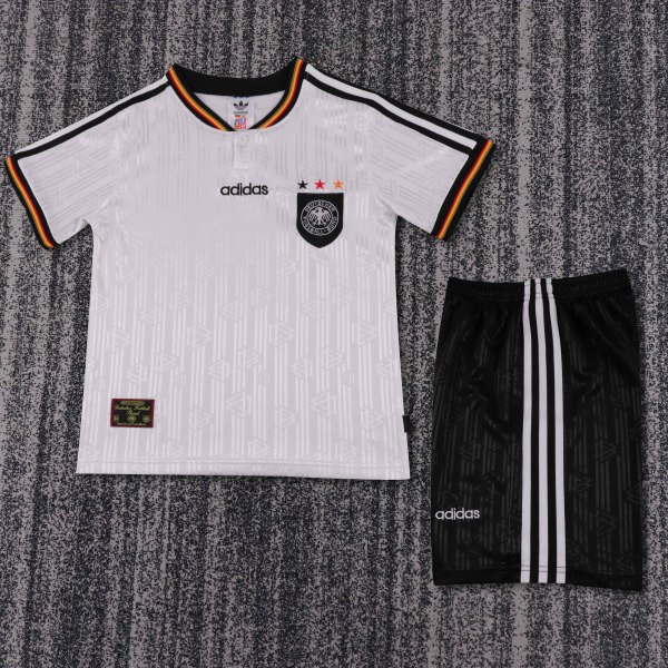 1996 Germany Home Kids Retro Soccer Jersey+Shorts