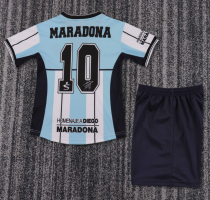 2001 Argentina Maradona Commemorative Edition Kids Soccer Jersey+Shorts