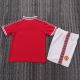 1998-1999 Man United Home Kids Retro Soccer Jersey+Shorts