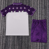 1992-1993 Fiorentina Away Kids Retro Soccer Jersey+Shorts