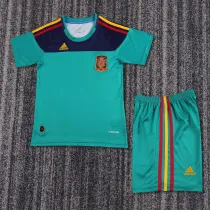 2010 Spain GK Kids Retro Soccer Jersey+Shorts