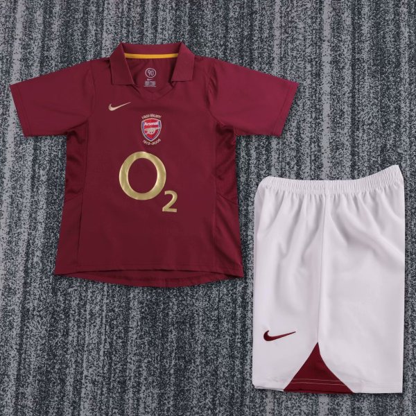 2005-2006 Arsenal Home Kids Retro Soccer Jersey+Shorts