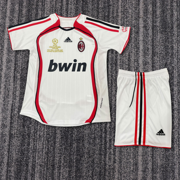 2006-2007 AC Milan Away Kids Retro Soccer Jersey+Shorts