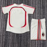 2006-2007 AC Milan Away Kids Retro Soccer Jersey+Shorts