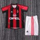 1998-1999 AC Milan Home Kids Retro Soccer Jersey+Shorts