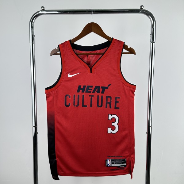 2025 Miami Heat Wade #3 Adult NBA Jersey