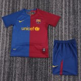 2008-2009 Barcelona Home Kids Retro Soccer Jersey+Shorts