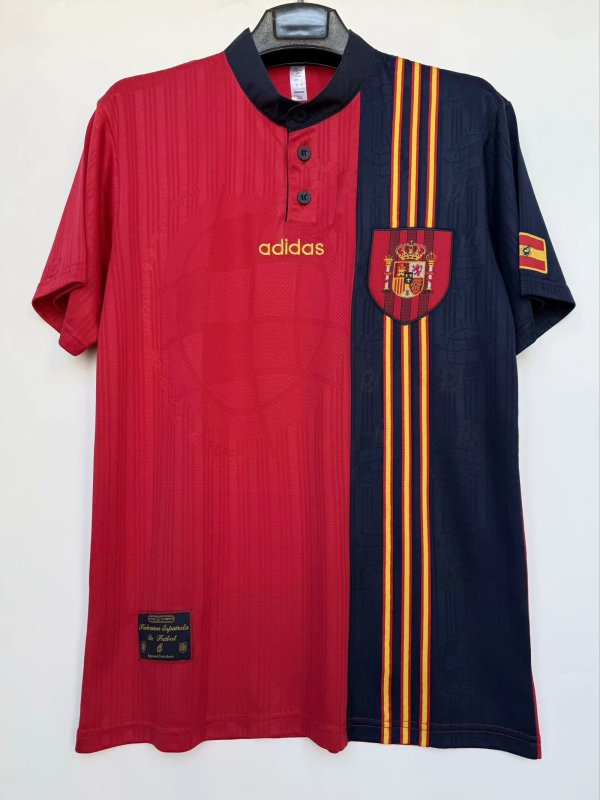 1996 Spain Home Adult Retro Soccer Jersey