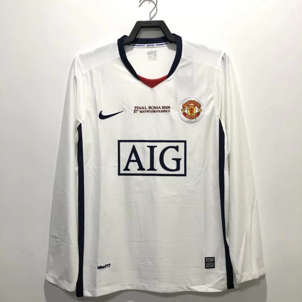 2008-2009 Man United Champions League Version Away Adult Retro LS Soccer Jersey