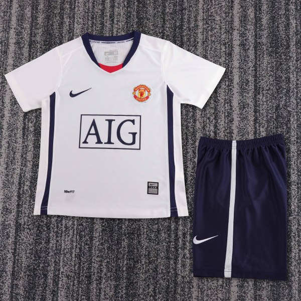 2008-2009 Man United Away Kids Retro Soccer Jersey+Shorts