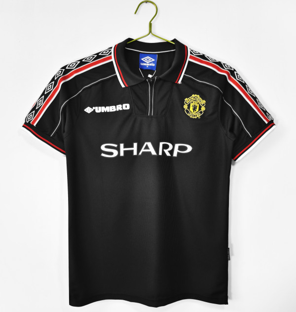 1998 Man United Black Adult Retro Soccer Jersey