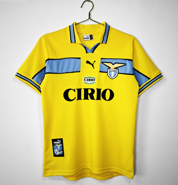 1998-1999 Lazio Yellow Adult Retro Soccer Jersey