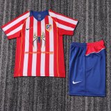 2004-2005 Atletico Madrid Home Kids Retro Soccer Jersey+Shorts