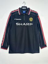 1998 Man United Black Adult Retro LS Soccer Jersey