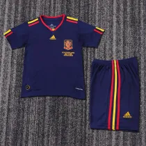 2010 Spain Away Kids Retro Soccer Jersey+Shorts