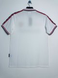 1998 Man United White Adult Retro Soccer Jersey