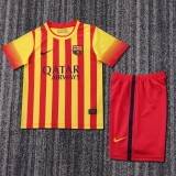 2013-2014 Barcelona Away Kids Retro Soccer Jersey+Shorts