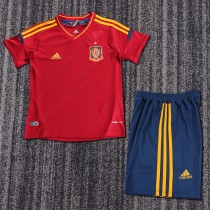 2012 Spain Home Kids Retro Soccer Jersey+Shorts