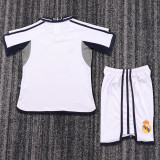 2000-2001 Real Madrid Home Kids Retro Soccer Jersey+Shorts