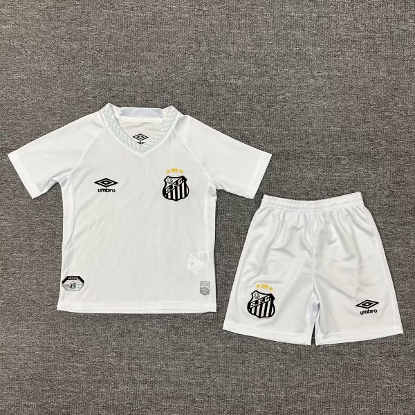 25/26 Santos Home Kids Soccer Jersey+Shorts