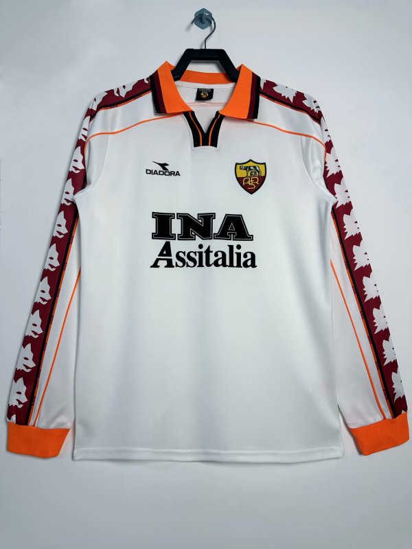 1998-1999 As Roma Away Adult Retro LS Soccer Jersey