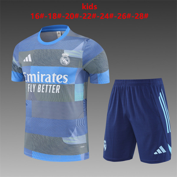25/26 Real Madrid Kids Training Jersey+Shorts Suit