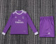 2016-2017 Real Madrid Away Kids Retro LS Soccer Jersey+Shorts