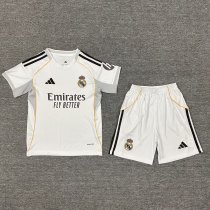25/26 Real Madrid Home Kids Soccer Jersey+Shorts