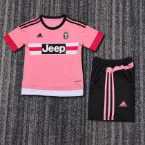 2015-2016 Juventus Away Kids Retro Soccer Jersey+Shorts