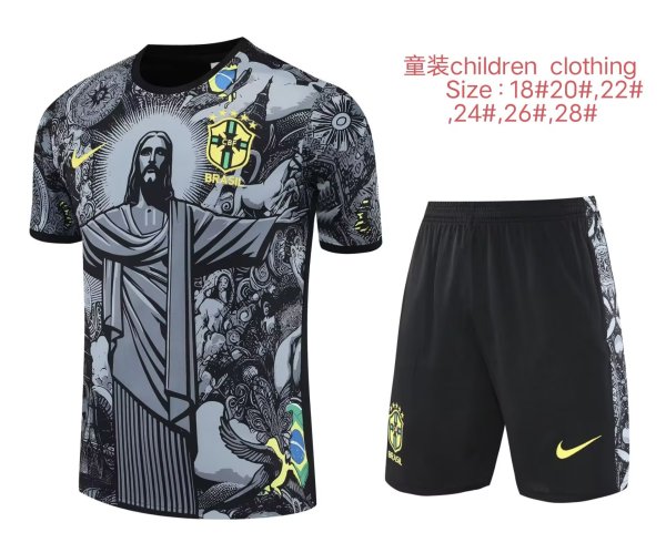25/26 Brazil Kids Training Jersey+Shorts Suit