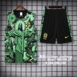 25/26 Brazil Kids Sleeveless Training Jersey+Shorts Suit