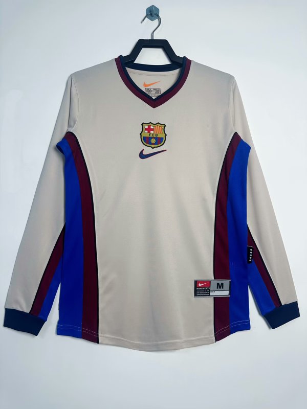 1998-1999 Barcelona Away Adult Retro LS Soccer Jersey