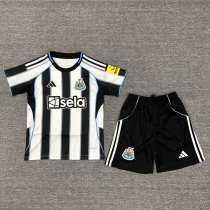 25/26 Newcastle Home Kids Soccer Jersey+Shorts